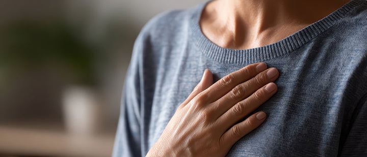 body awareness with hand on chest